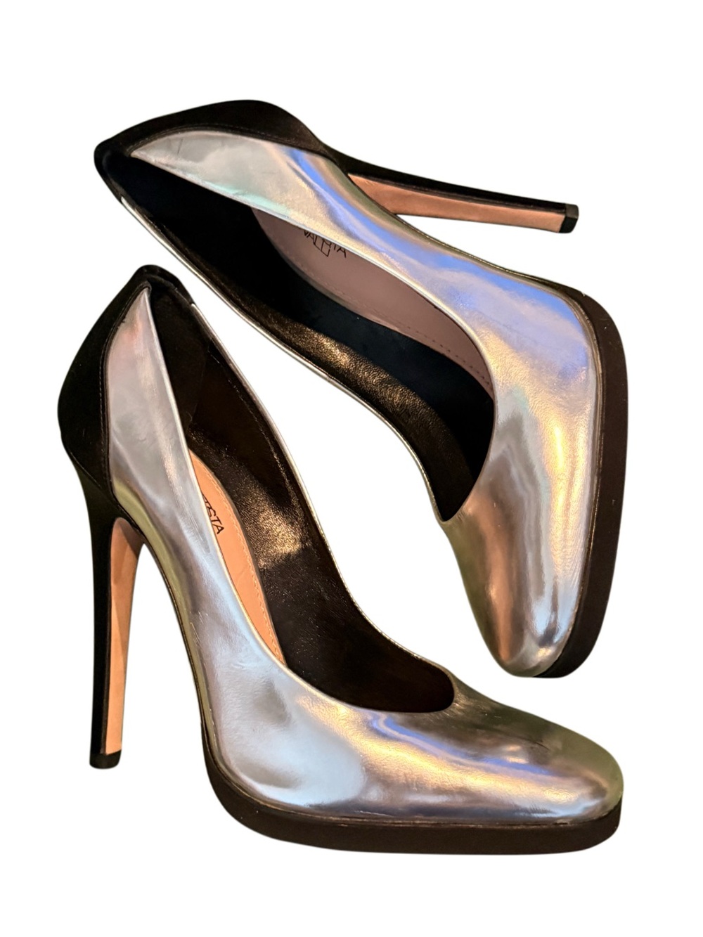 GAMEOAISTA VALLI Paris Iridescent Silver High Heel Pumps - made in Italy
